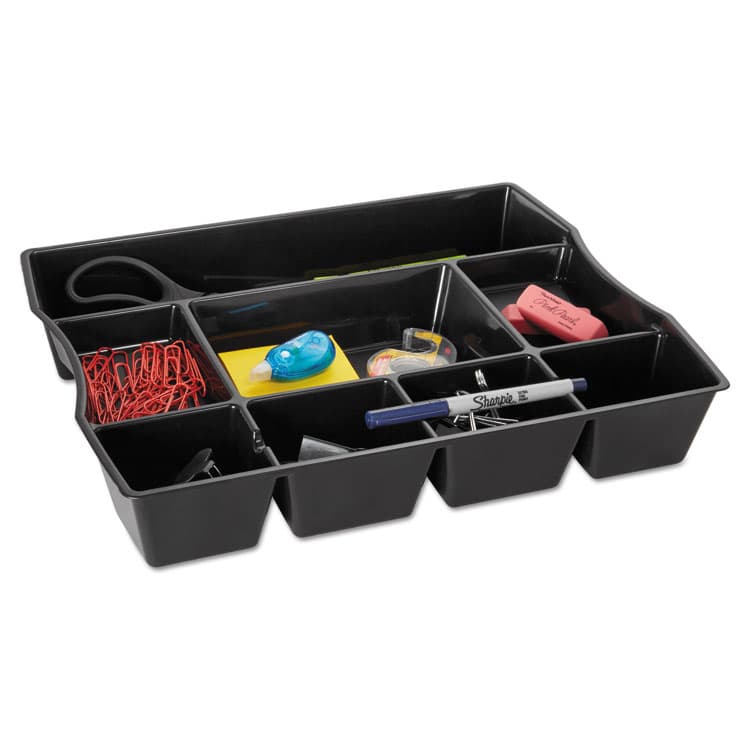 RUBBERMAID Regeneration Deep Drawer Organizer, Eight Compartments, 14.88 x 11.88 x 2.5, Plastic, Black (RUB21864) thumbnail 2