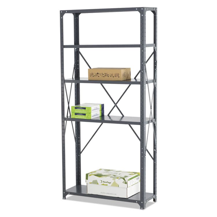 SAFCO PRODUCTS Commercial Steel Shelving Unit, Five-Shelf, 36w x 12d x 75h, Dark Gray (SAF6265) thumbnail 3
