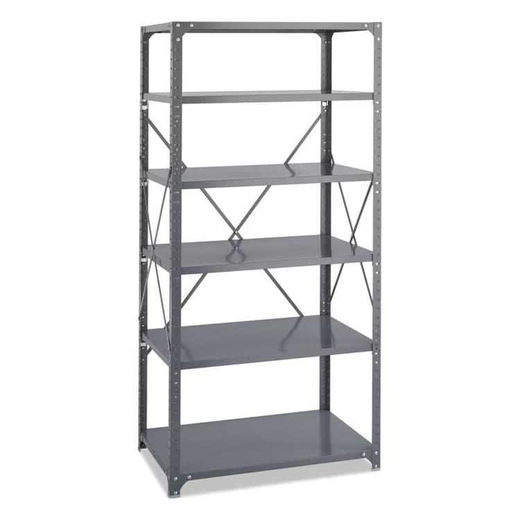 SAFCO PRODUCTS Commercial Steel Shelving Unit, Six-Shelf, 36w x 24d x 75h, Dark Gray (SAF6270)