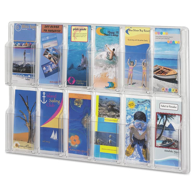 SAFCO PRODUCTS Reveal Clear Literature Displays, 12 Compartments, 30w x 2d x 20.25h, Clear (SAF5604CL) thumbnail 2