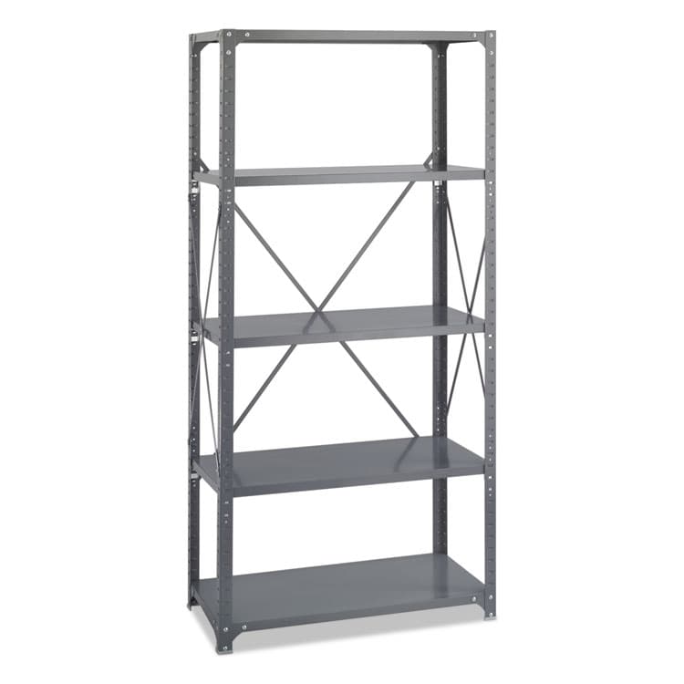 SAFCO PRODUCTS Commercial Steel Shelving Unit, Five-Shelf, 36w x 18d x 75h, Dark Gray (SAF6266)