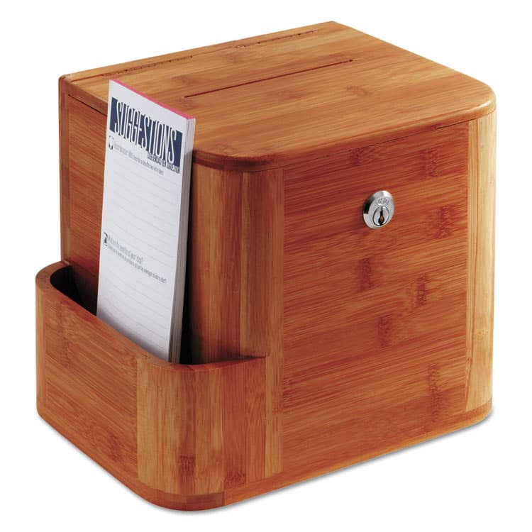 SAFCO PRODUCTS Bamboo Suggestion Boxes, 10 x 8 x 14, Cherry (SAF4237CY) thumbnail 2