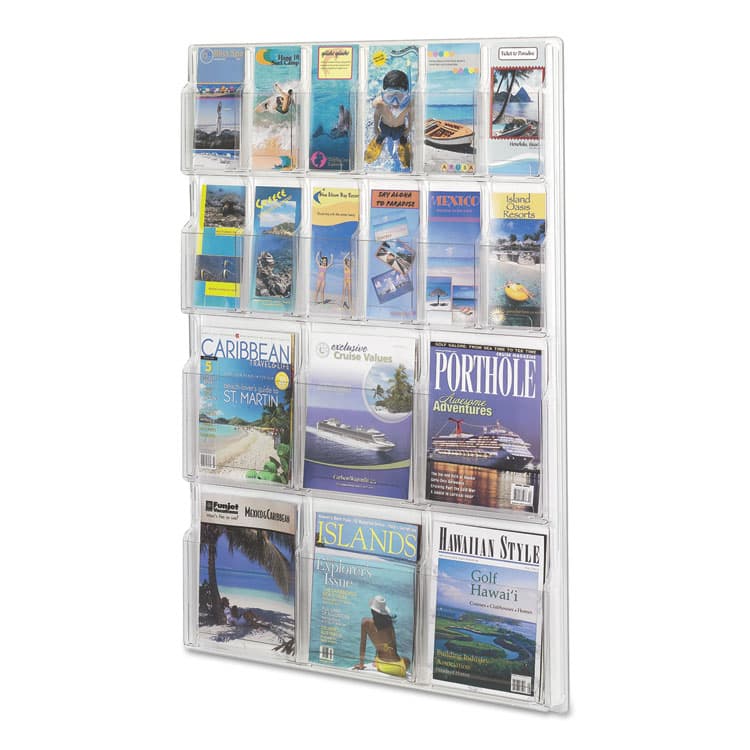 SAFCO PRODUCTS Reveal Clear Literature Displays, 18 Compartments, 30w x 2d x 45h, Clear (SAF5600CL) thumbnail 4