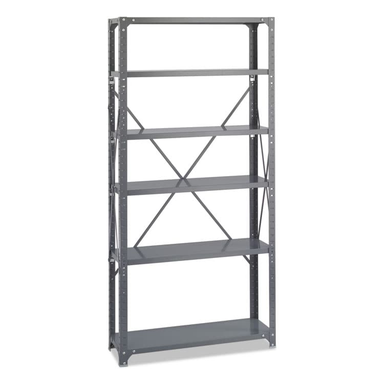 SAFCO PRODUCTS Commercial Steel Shelving Unit, Six-Shelf, 36w x 12d x 75h, Dark Gray (SAF6268)