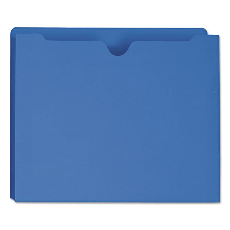 SMEAD MANUFACTURING CO. Colored File Jackets with Reinforced Double-Ply Tab, Straight Tab, Letter Size, Blue, 50/Box (SMD75562)