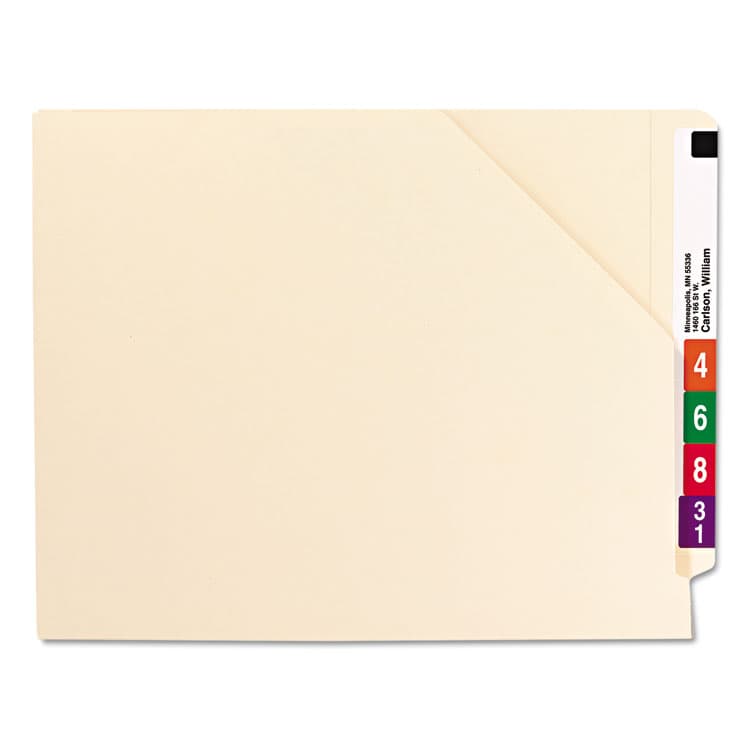 SMEAD MANUFACTURING CO. End Tab Jackets with Reinforced Tabs, Straight Tab, Letter Size, 14-pt Manila, 50/Box (SMD75740) thumbnail 2