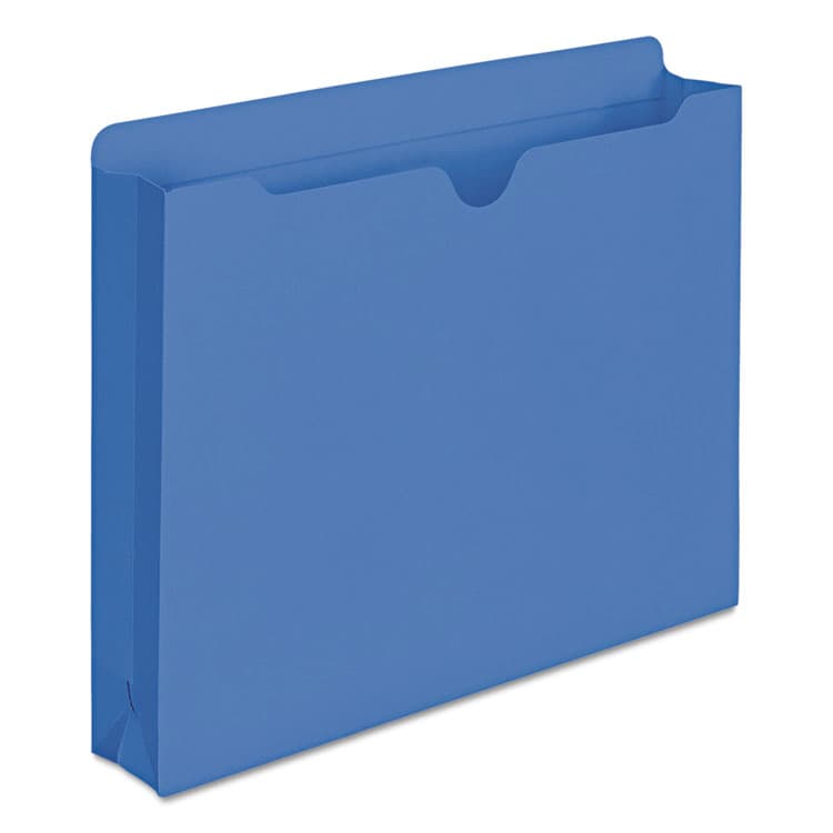SMEAD MANUFACTURING CO. Colored File Jackets with Reinforced Double-Ply Tab, Straight Tab, Letter Size, Blue, 50/Box (SMD75562) thumbnail 2