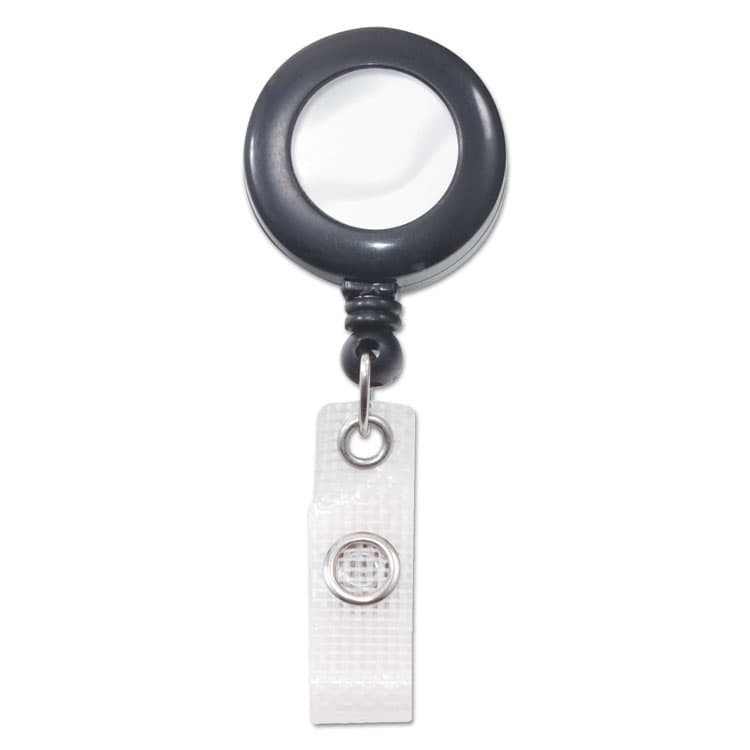 ADVANTUS CORPORATION Deluxe Retractable ID Reel with Badge Holder, 24" Extension, Black, 12/Box (AVT75407)
