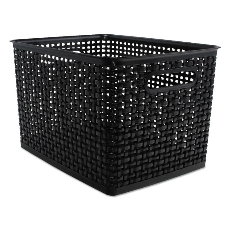 ADVANTUS CORPORATION Weave Bins, 13.88 x 10.5 x 8.75, Black, 2/Pack (AVT40328) thumbnail 4