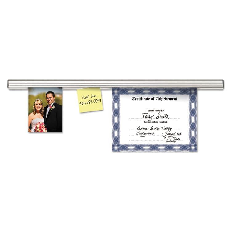 ADVANTUS CORPORATION Grip-A-Strip Display Rails, 1.5" x 36", Satin Aluminum (AVT2005) thumbnail 2