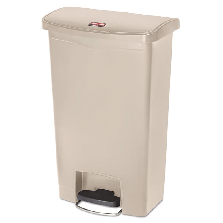 RUBBERMAID COMMERCIAL PROD. Streamline Resin Step-On Container, Front Step Style, 13 gal, Polyethylene, Beige (RCP1883458)