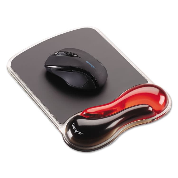 ACCO BRANDS, . Duo Gel Wave Mouse Pad with Wrist Rest, 9.37 x 13, Red (KMW62402) thumbnail 2