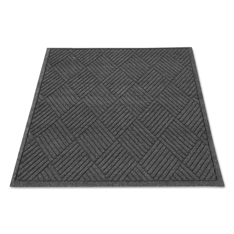 MILLENNIUM MAT COMPANY EcoGuard Diamond Floor Mats, Rectangular, Charcoal Gray Carpeted Surface, 36" x 48" (MLLEGDFB030404)