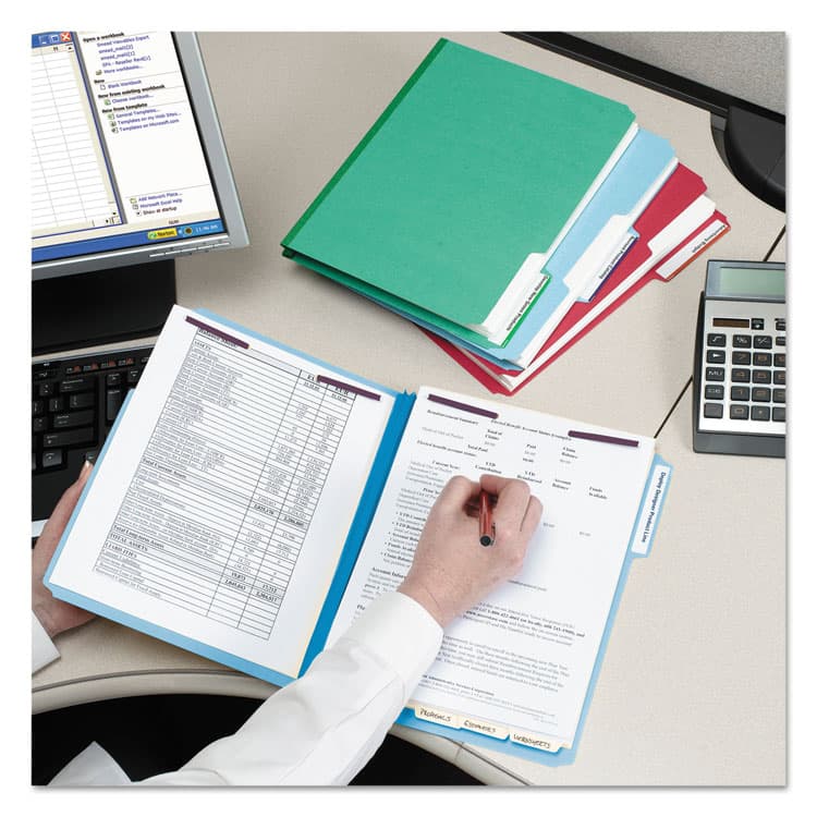 SMEAD MANUFACTURING CO. Colored Pressboard Fastener Folders, 1/3-Cut Tab: Assorted, Expands 2", 2 SafeSHIELD Fasteners, Letter Size, Green, 25/Box (SMD14938) thumbnail 3