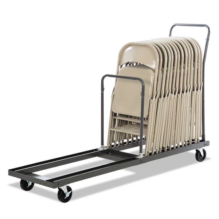 ALERA Chair/Table Cart, Metal, 600 lb Capacity, 20.86" x 50.78" to 72.04" x 43.3", Black (ALEFTCART) thumbnail 2
