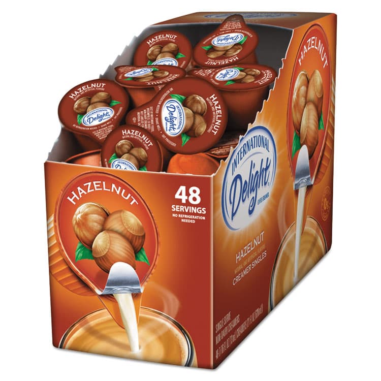 DEAN FOODS Flavored Liquid Non-Dairy Coffee Creamer, Hazelnut, 0.44 oz Mini Cups, 48/Box (ITD02283)