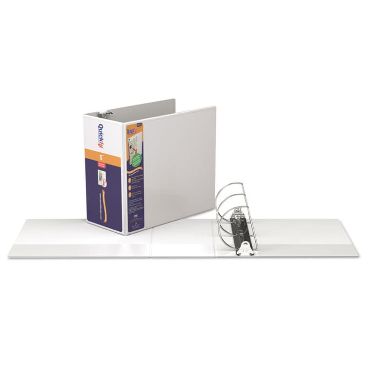 STRIDE WRITING QuickFit D-Ring View Binder, 3 Rings, 5" Capacity, 11 x 8.5, White (STW87070) thumbnail 2