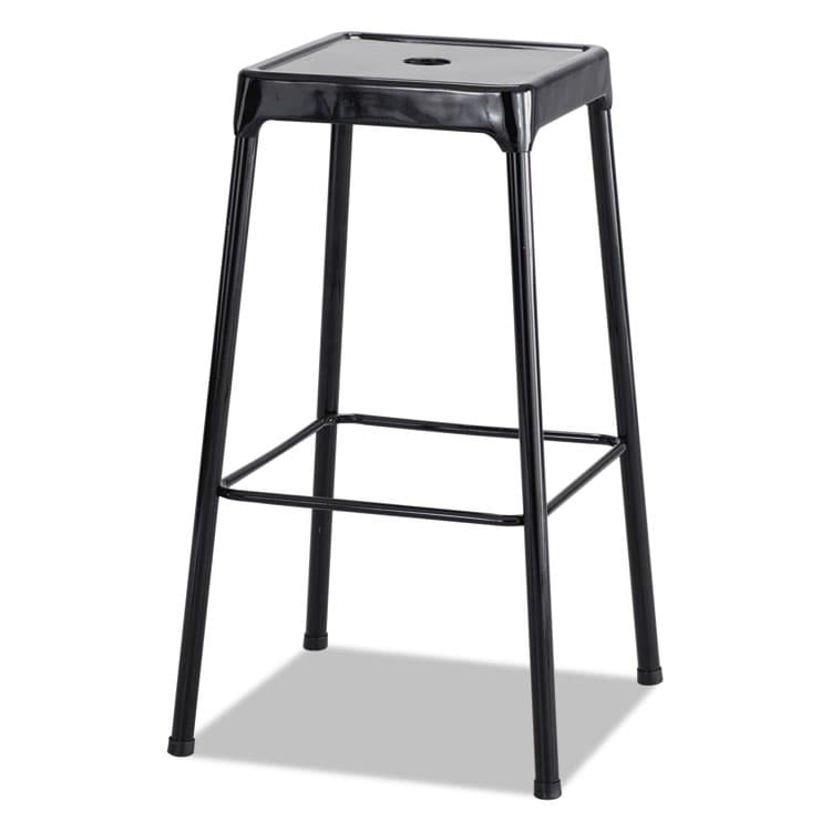 SAFCO PRODUCTS Bar-Height Steel Stool, Backless, Supports Up to 250 lb, 29" Seat Height, Black (SAF6606BL)