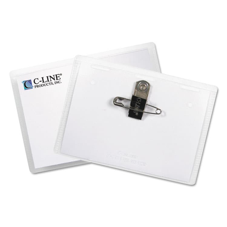 C-LINE PRODUCTS, Name Badge Kits, Top Load, 3 1/2 x 2 1/4, Clear, Combo Clip/Pin, 50/Box (CLI95723) thumbnail 3