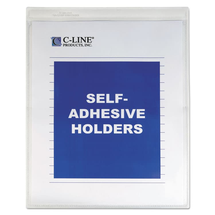C-LINE PRODUCTS, Self-Adhesive Poly Shop Ticket Holders, Super Heavy-Duty, Top Load 9 x 12 Insert, Clear Front, 50/Box (CLI70912) thumbnail 2