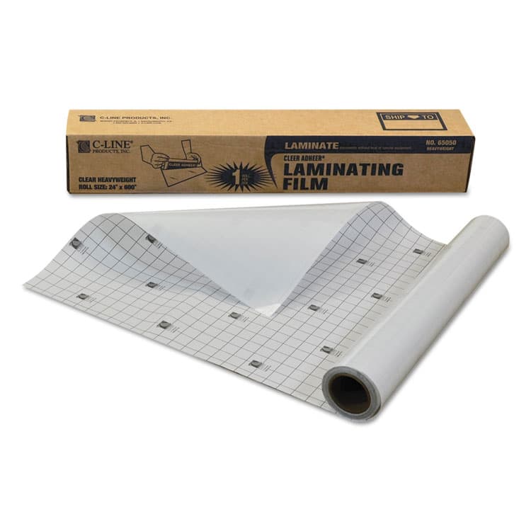C-LINE PRODUCTS, Cleer Adheer Self-Adhesive Laminating Film, 2 mil, 24" x 50 ft, Gloss Clear (CLI65050) thumbnail 3
