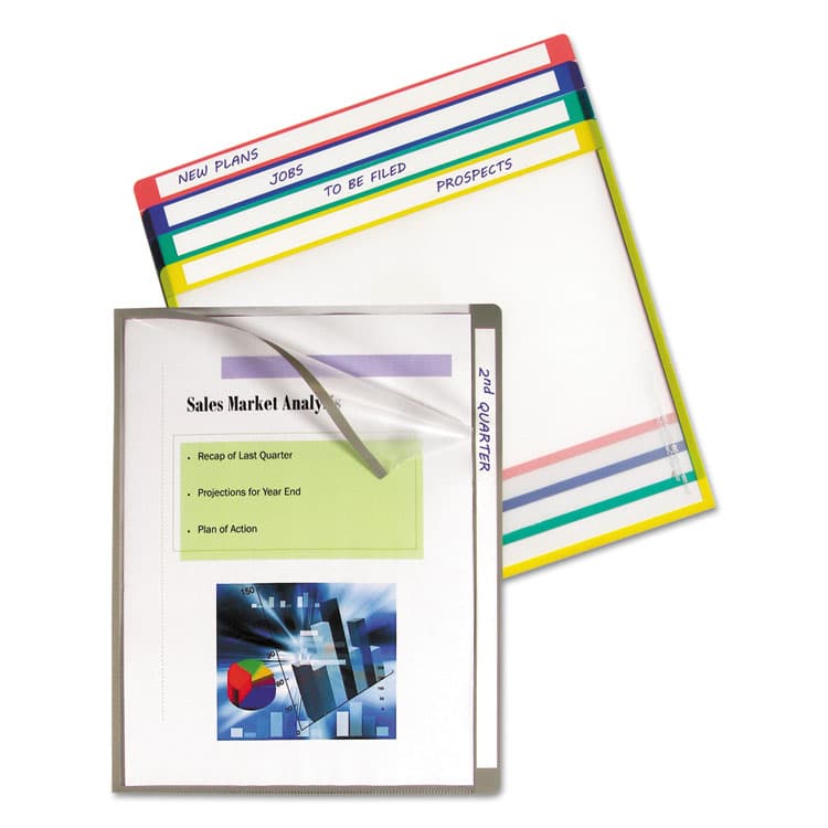 C-LINE PRODUCTS, Write-On Project Folders, Straight Tab, Letter Size, Assorted Colors, 25/Box (CLI62160)