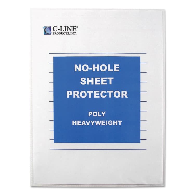 C-LINE PRODUCTS, No-Hole Polypropylene Sheet Protectors, Heavy-Duty, Unpunched, Top Load 8.5 x 11 Insert, Clear Front, 25/Box (CLI62907) thumbnail 2