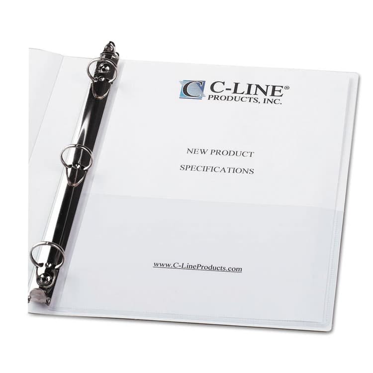 C-LINE PRODUCTS, Peel and Stick Add-On Filing Pockets, 8.5 x 11, Clear, 10/Pack (CLI70185) thumbnail 3