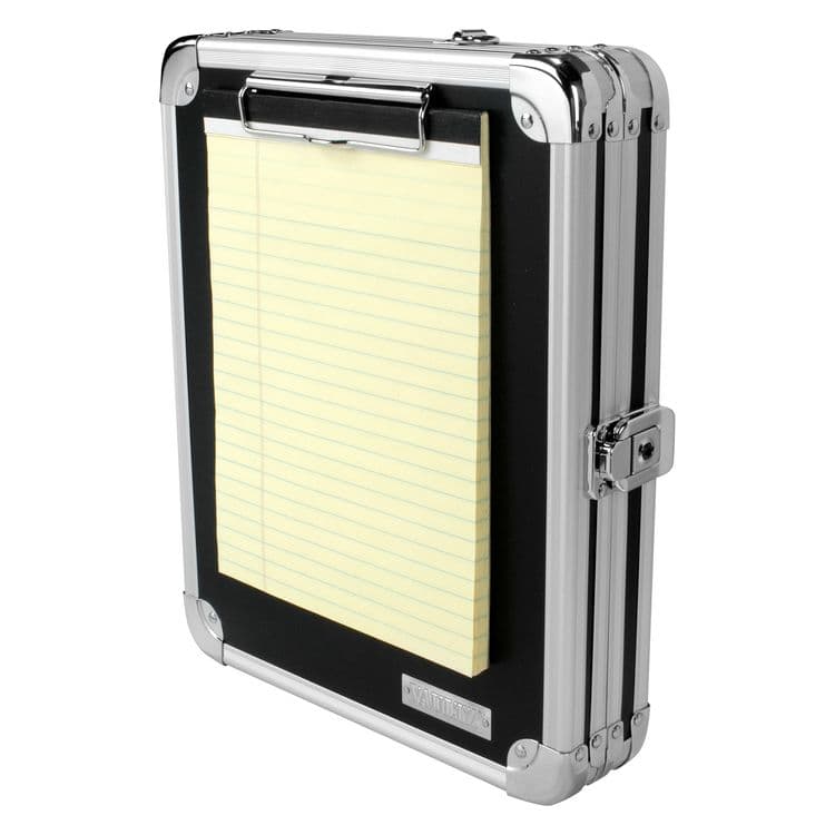 IDEASTREAM CONSUMER PRODUCTS Locking Storage Clipboard, 0.38" Clip Capacity, Holds 8.5 x 11 Sheets, Black/Chrome (IDEVZ00151DAS)