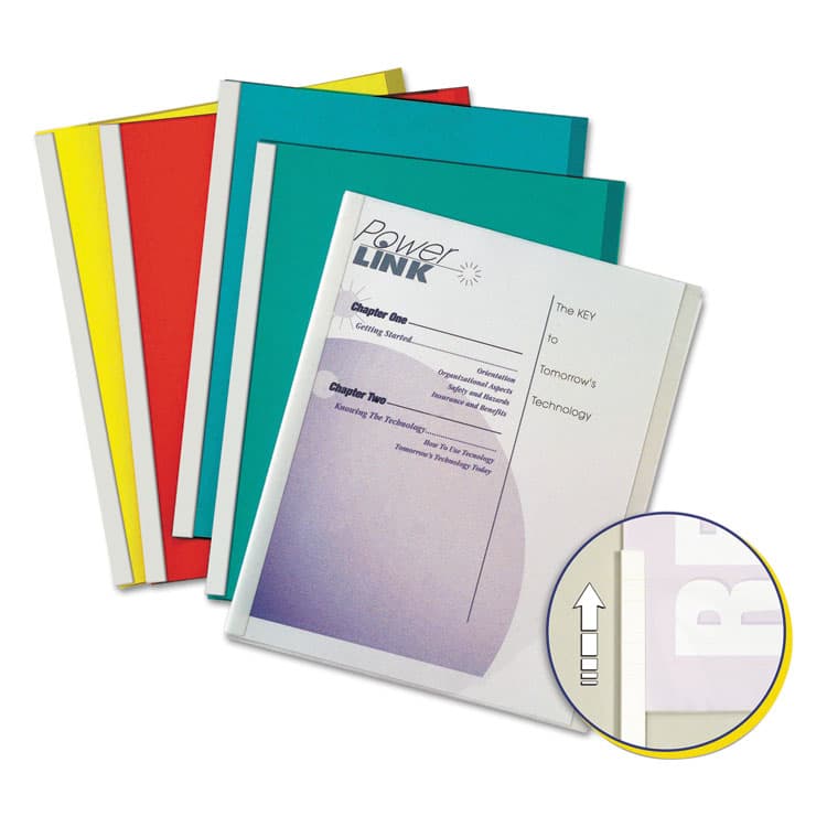 C-LINE PRODUCTS, Vinyl Report Covers, 0.13" Capacity, 8.5 x 11, Clear/Assorted, 50/Box (CLI32550) thumbnail 2