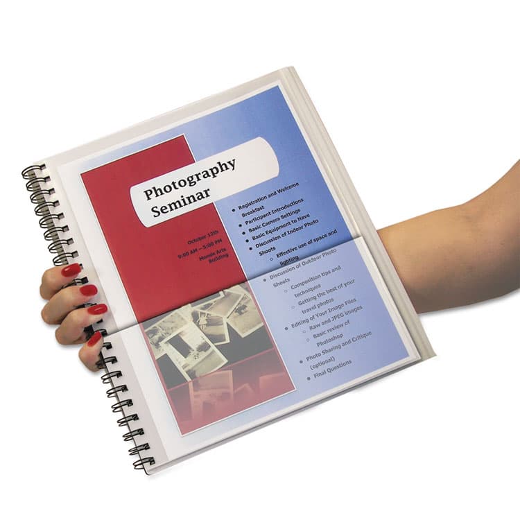 C-LINE PRODUCTS, Eight-Pocket Portfolio with Security Flap, Polypropylene, 8.5 x 11, Black/White (CLI32881) thumbnail 2