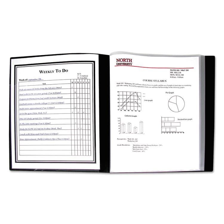 C-LINE PRODUCTS, Bound Sheet Protector Presentation Book, 24 Letter-Size Sleeves, Black (CLI33240) thumbnail 2