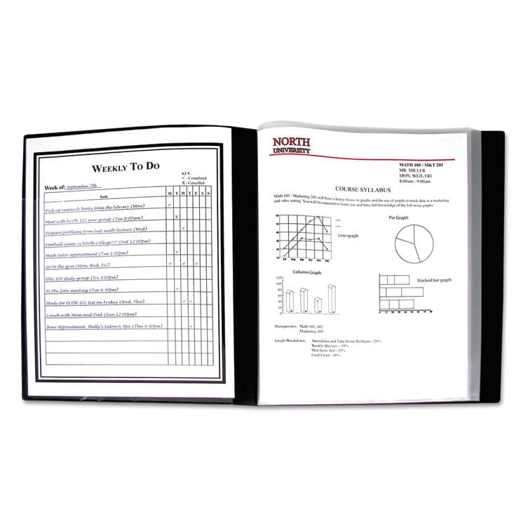 C-LINE PRODUCTS, Bound Sheet Protector Presentation Book, 12 Letter-Size Sleeves, Black (CLI33120) thumbnail 2