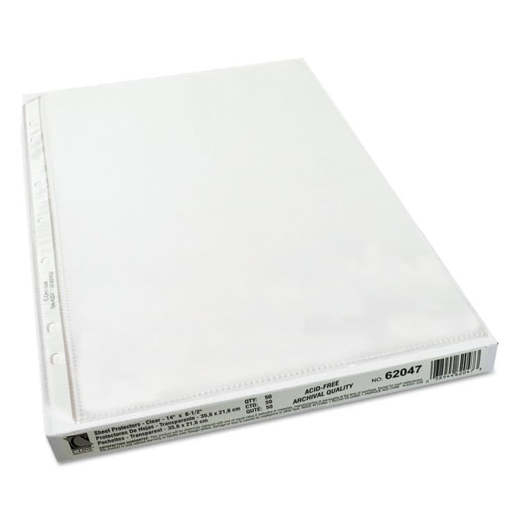 C-LINE PRODUCTS, Polypropylene Sheet Protectors, Heavy-Duty, Side: 7-Hole Punched, Top Load 8.5 x 14 Insert, Clear Front, 50/Box (CLI62047) thumbnail 3