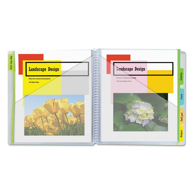 C-LINE PRODUCTS, 10-Pocket Poly Portfolio with Write-On Tabs, 8.5 x 11, Clear/Clear (CLI33650) thumbnail 2