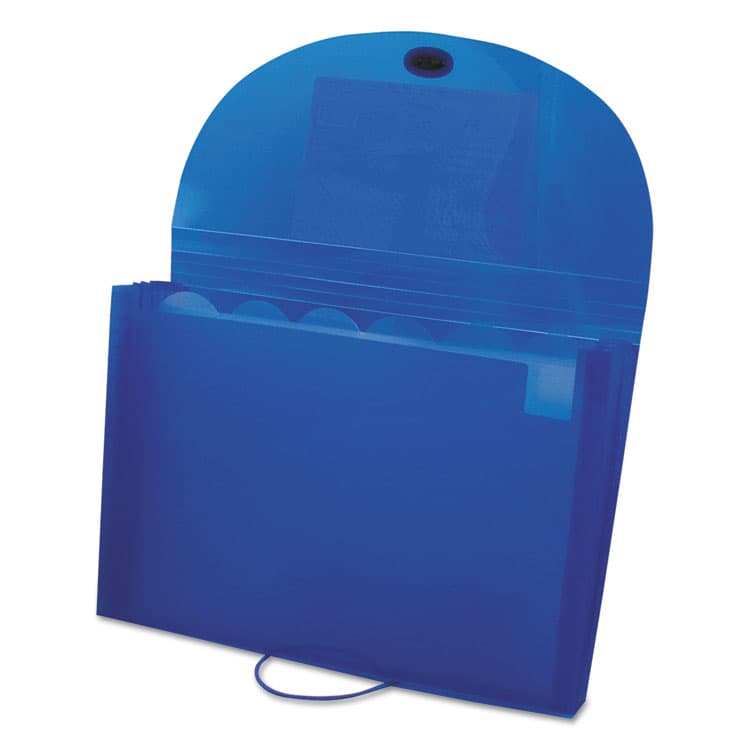 C-LINE PRODUCTS, Expanding Files, 1.63" Expansion, 7 Sections, Cord/Hook Closure, 1/6-Cut Tabs, Letter Size, Blue (CLI48305) thumbnail 2