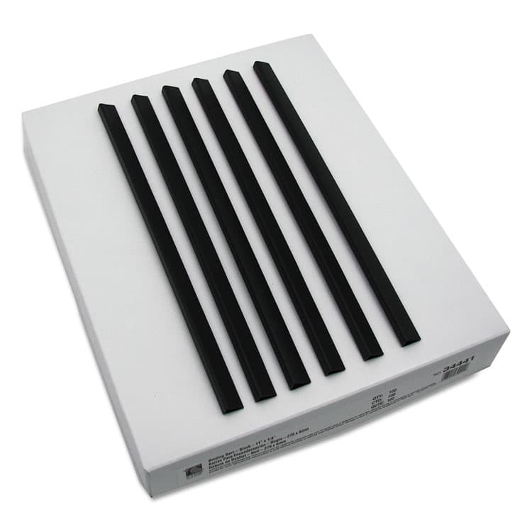 C-LINE PRODUCTS, Slide 'N Grip Binding Bars, 40-Sheet Capacity, 11" x 0.25", Black, 100/Box (CLI34441) thumbnail 2