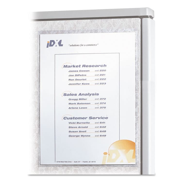 C-LINE PRODUCTS, Cubicle Keepers Hook and Loop-Backed Display, 9.2 x 11.41, Velcro Mount, Clear, 25/Pack (CLI38991) thumbnail 2