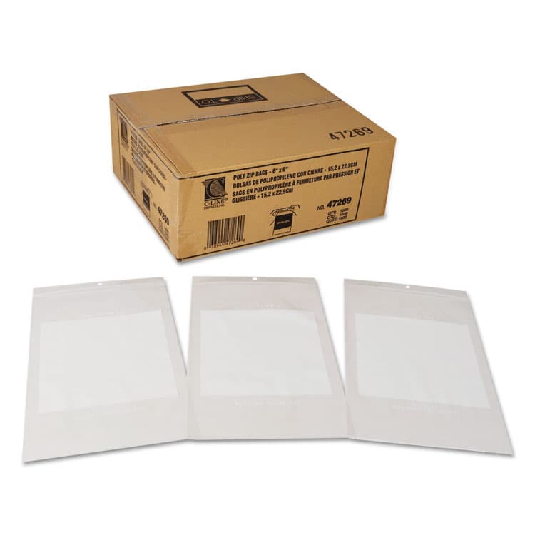 C-LINE PRODUCTS, Write-On Poly Bags, 2 mil, 6" x 9", Clear, 1,000/Carton (CLI47269) thumbnail 3