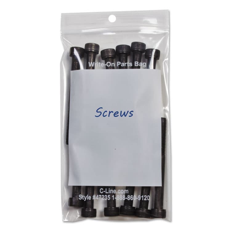 C-LINE PRODUCTS, Write-On Poly Bags, 2 mil, 3" x 5", Clear, 1,000/Carton (CLI47235)