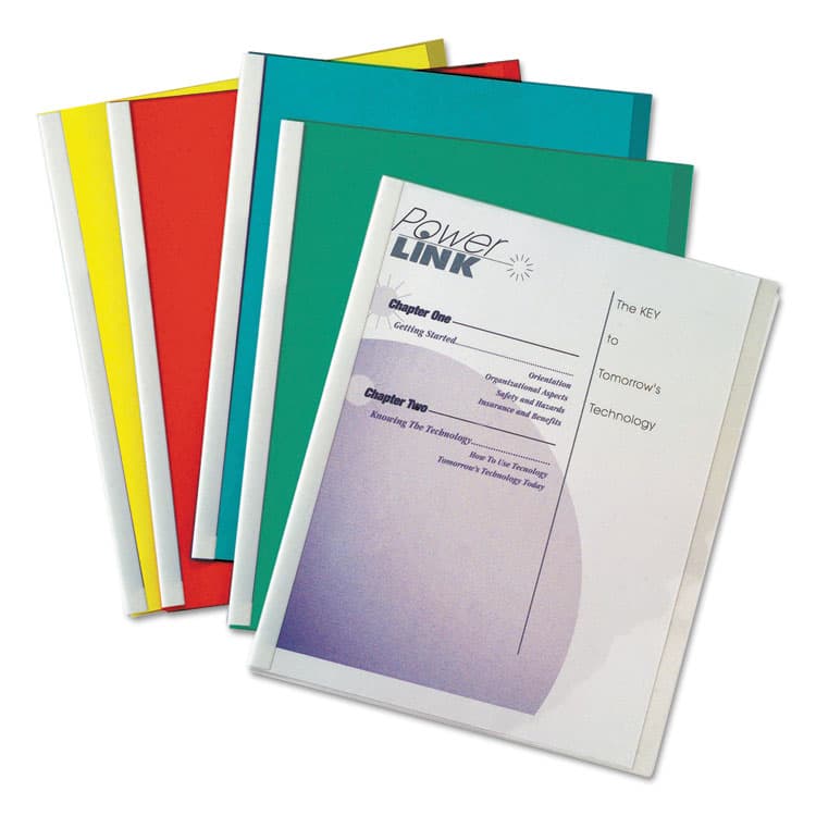 C-LINE PRODUCTS, Vinyl Report Covers, 0.13" Capacity, 8.5 x 11, Clear/Assorted, 50/Box (CLI32550)