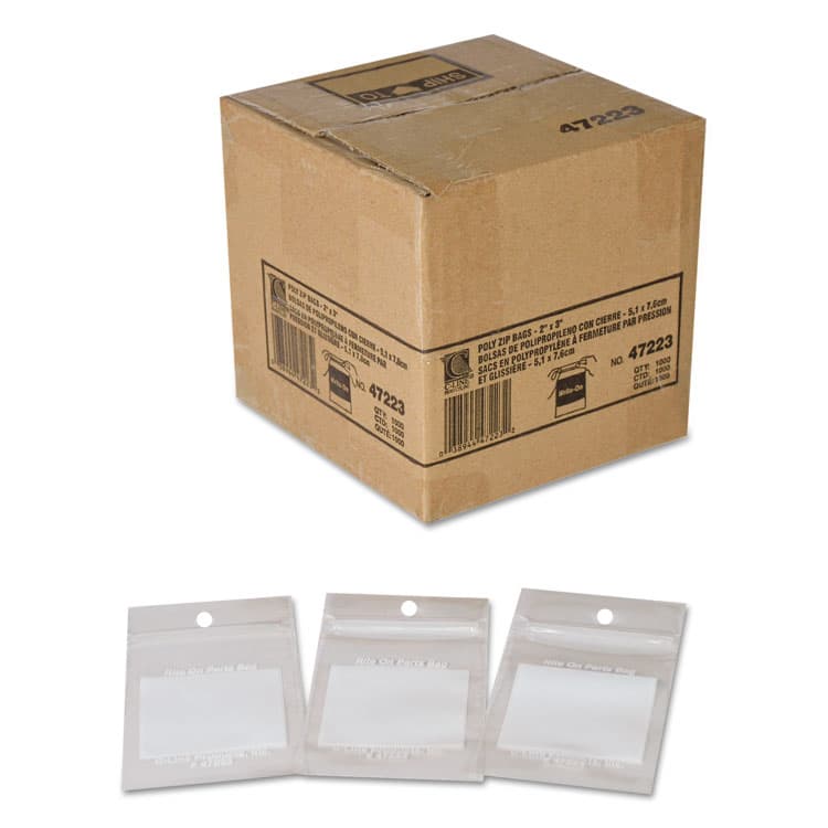 C-LINE PRODUCTS, Write-On Poly Bags, 2 mil, 2" x 3", Clear, 1,000/Carton (CLI47223) thumbnail 3