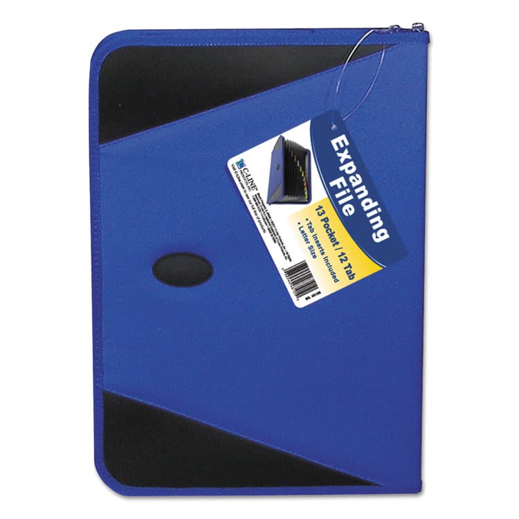 C-LINE PRODUCTS, Expanding File with Zipper Closure, 2" Expansion, 13 Sections, Zipper Closure, 1/12-Cut Tabs, Letter Size, Blue (CLI48105) thumbnail 2