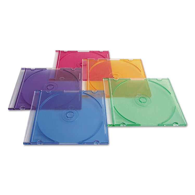 VERBATIM CORPORATION CD/DVD Slim Case, Assorted Colors, 50/Pack (VER94178)