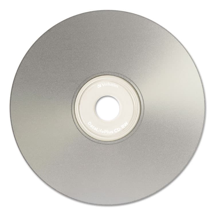 VERBATIM CORPORATION CD-RW DataLifePlus Printable Rewritable Disc, 700 MB/80 min, 12x, Spindle, Silver, 50/Pack (VER95159) thumbnail 2