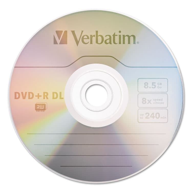 VERBATIM CORPORATION DVD+R Dual Layer Recordable Disc, 8.5 GB, 8x, Spindle, Silver, 30/Pack (VER96542) thumbnail 2