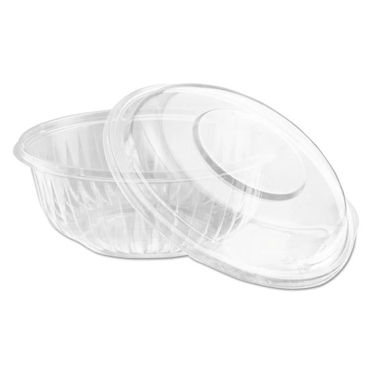 DART PresentaBowls Bowl/Lid Combo-Paks, 32 oz, 7.25" Diameter x 2.88" h, Clear, Plastic, 63/Pack, 2 Pack/Carton (DCCPET32BCD)