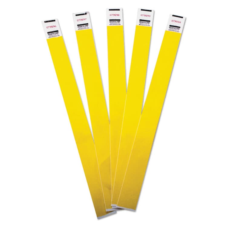 ADVANTUS CORPORATION Crowd Management Wristbands, Sequentially Numbered, 9.75" x 0.75", Yellow, 500/Pack (AVT75512)