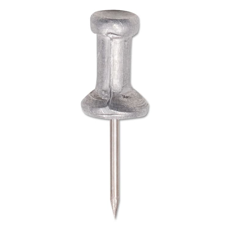 ADVANTUS CORPORATION Aluminum Head Push Pins, Aluminum, Silver, 0.5", 100/Box (GEMCPAL4) thumbnail 2