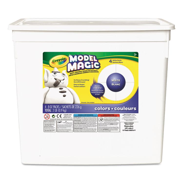 BINNEY & SMITH / CRAYOLA Model Magic Modeling Compound, 8 oz Packs, 4 Packs, White, 2 lbs (CYO574400)